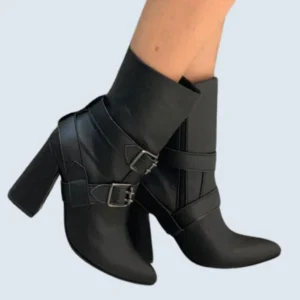 BOTA DE TACON CAÑA MEDIA Y CORREAS