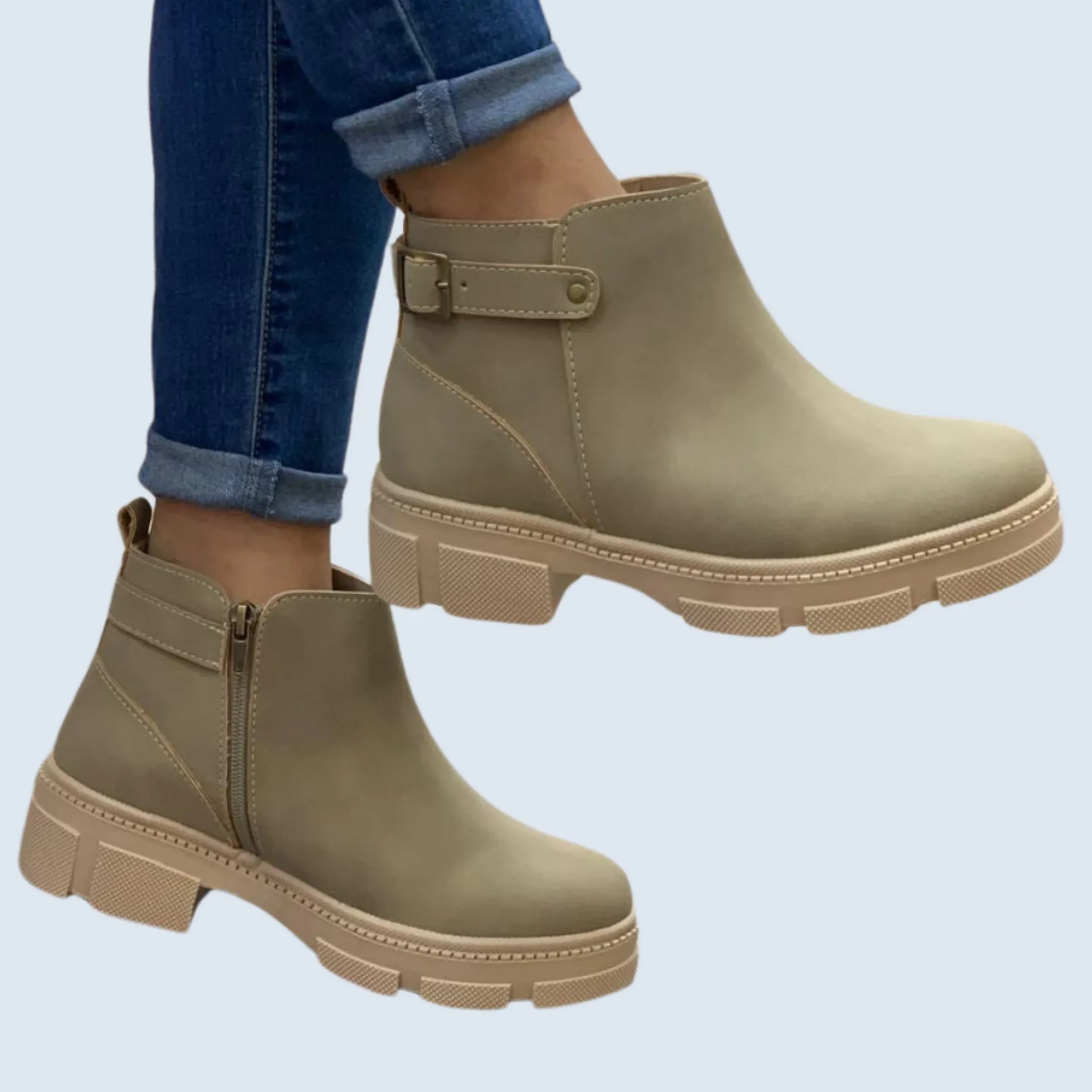 BOTIN SUELA TRACTOR CON CORREA TRASERA Y CIERRE LATERAL