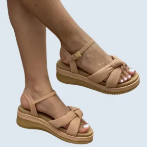 PLATAFORMA CONFORT CAPELLADA NUDO Y CORREA AL TOBILLO