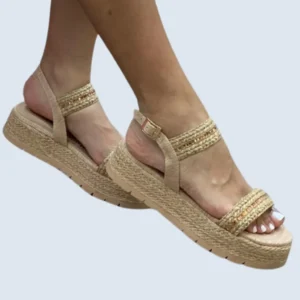 PLATAFORMA YUTE CAPELLADA TEJIDA CON STRASS