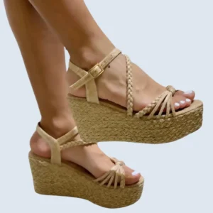 PLATAFORMA YUTE CAPELLADA NUDO Y CON TRENZA