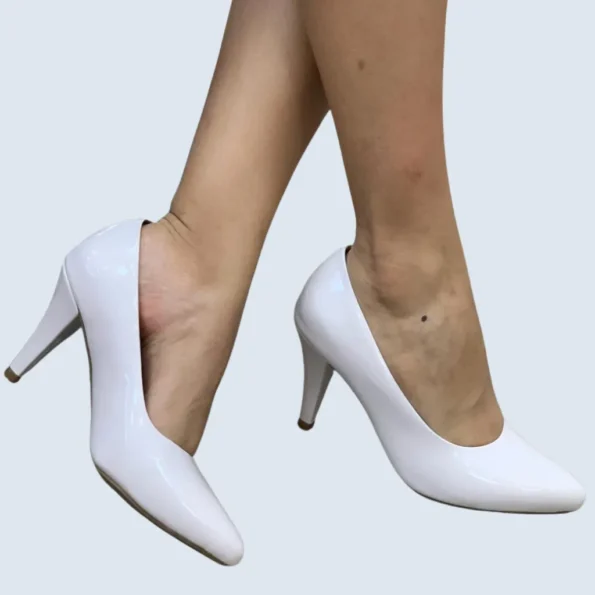 tacones mujer tacon 5 medio MZ24138 talco charol 5