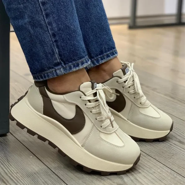 tenis suela alta FF5001 beige principal 2