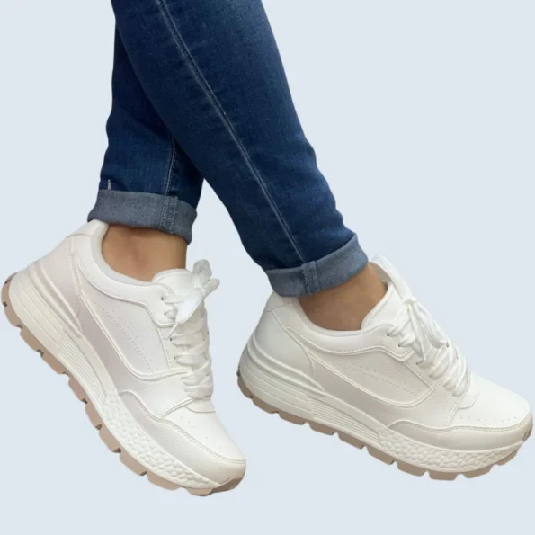 tenis mujer tenis casuales U1490 talco 1