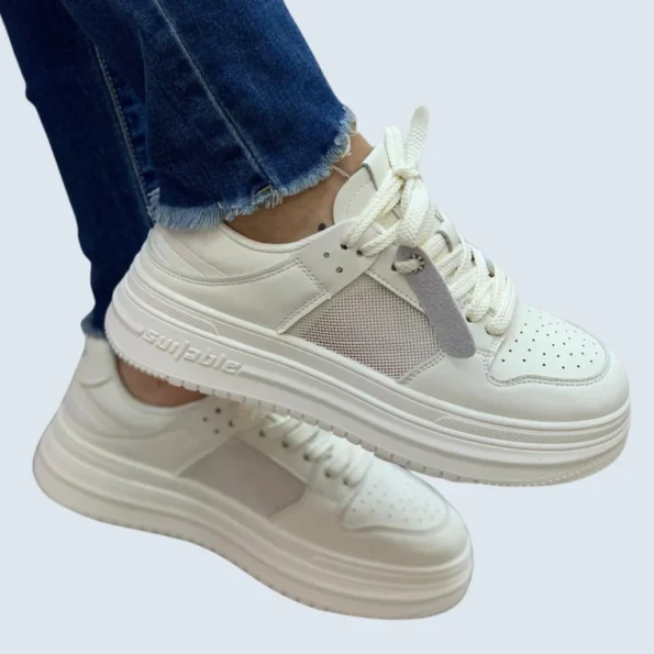 tenis mujer tenis casuales FS109 beige 1