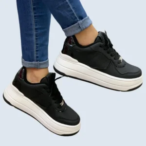 TENIS SUELA ALTA CORDONERA EN STRASS