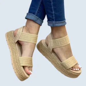 PLATAFORMA YUTE CAPELLADA TEJIDA Y ELASTICO