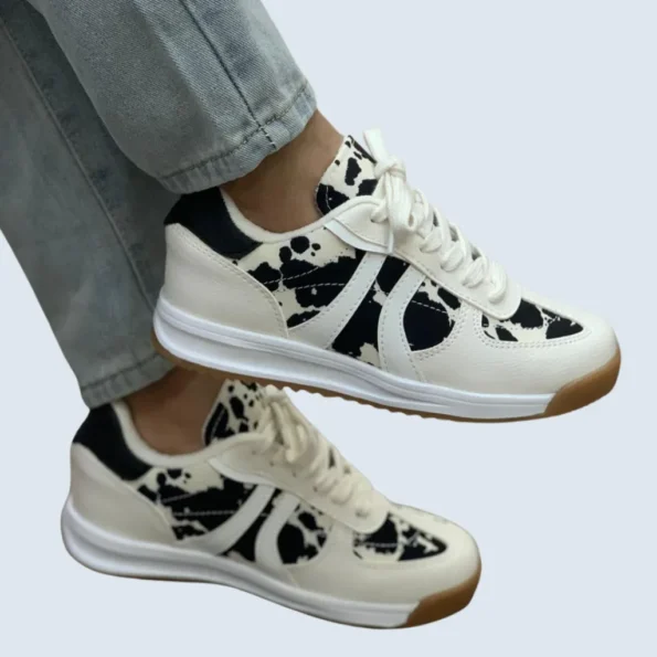 tenis mujer tenis casuales HM607 beige vaca 2