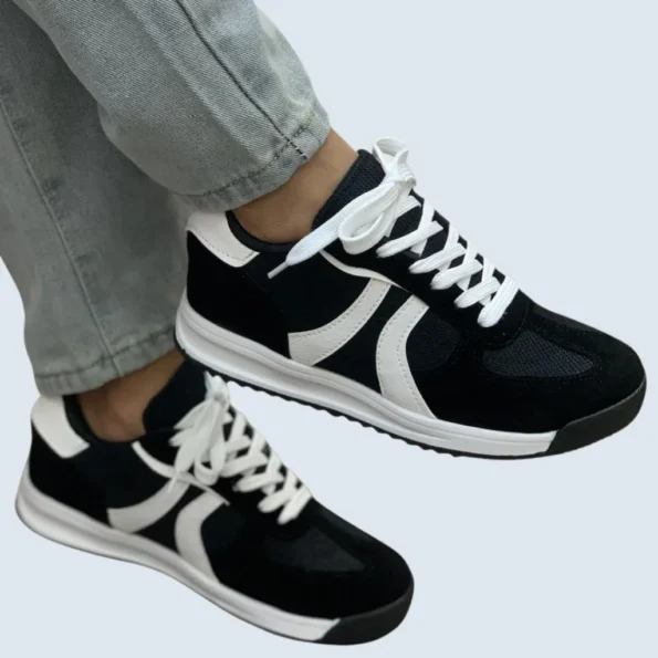 tenis mujer tenis casuales HM607 negro blanco 2