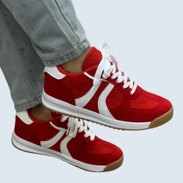 tenis mujer tenis casuales HM607 rojo blanco 2
