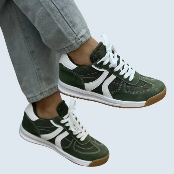 tenis mujer tenis casuales HM607 verde blanco 2