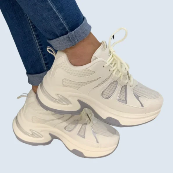 tenis mujer tenis casuales FF1210 talco plata2