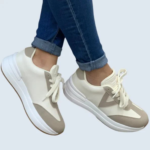 tenis mujer tenis casuales HM611 talco beige 1