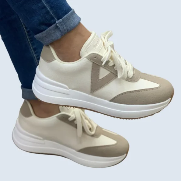 tenis mujer tenis casuales HM611 talco beige 2