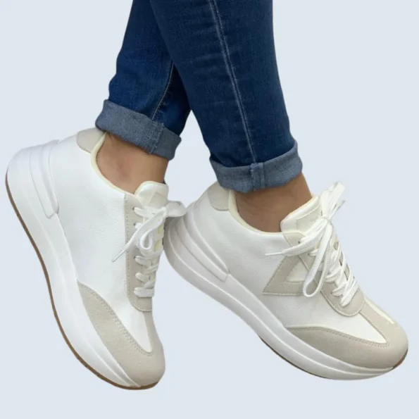 tenis mujer tenis casuales HM611 talco gris 1