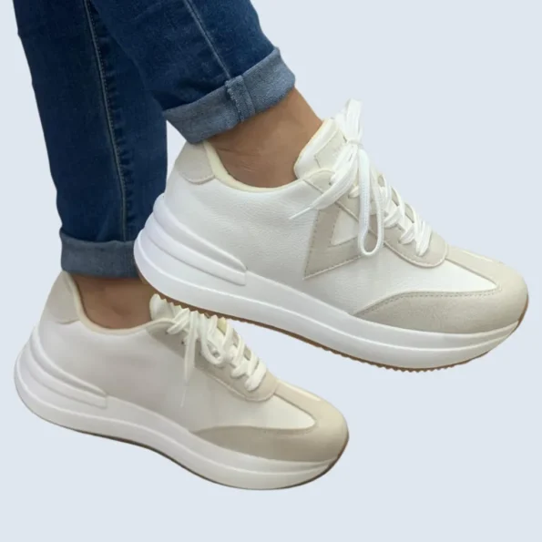 tenis mujer tenis casuales HM611 talco gris 2