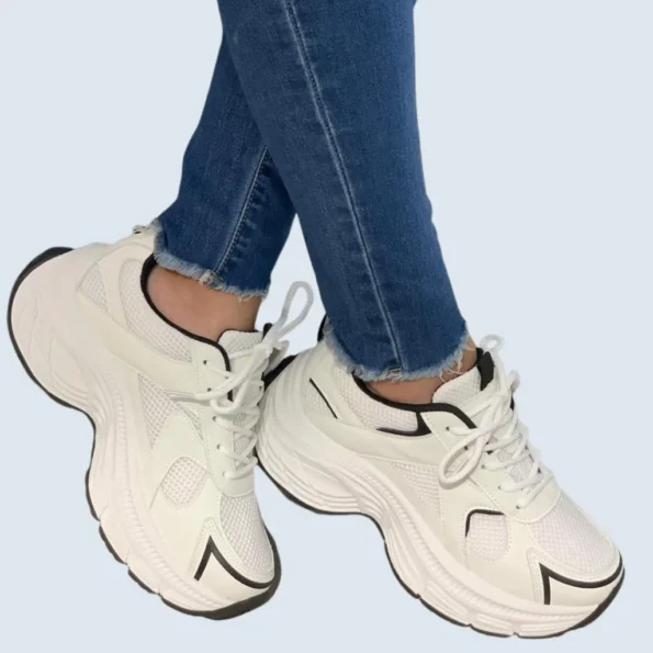 tenis mujer tenis deportivos LJ03 blanco negro 1