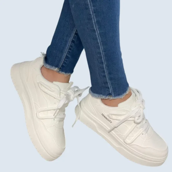 tenis mujer tenis deportivos LJ06 blanco 2