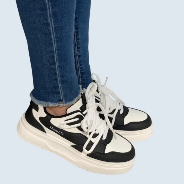 tenis mujer tenis deportivos LJ06 blanco negro 1