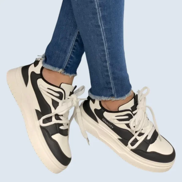 tenis mujer tenis deportivos LJ06 blanco negro 2