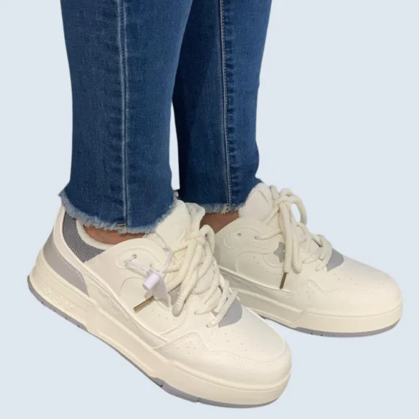 tenis mujer tenis deportivos LJ11 talco gris 1