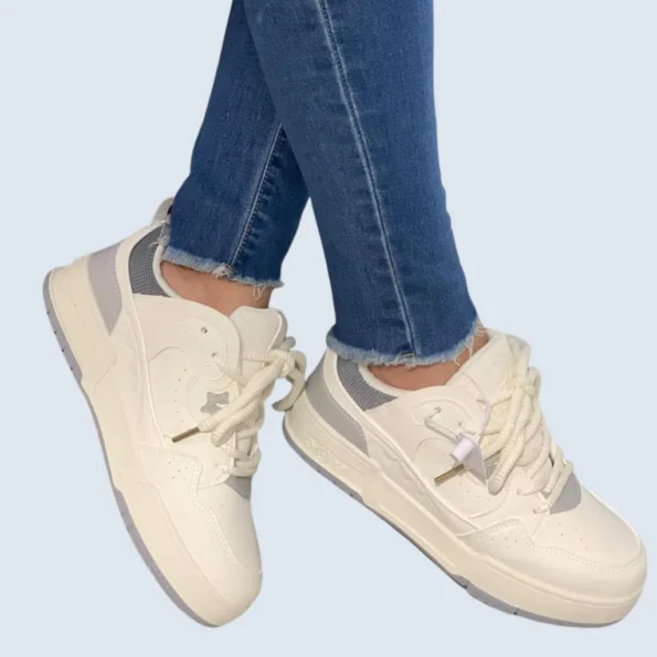 tenis mujer tenis deportivos LJ11 talco gris 2