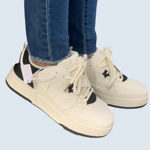 tenis mujer tenis deportivos LJ11 talco negro 1