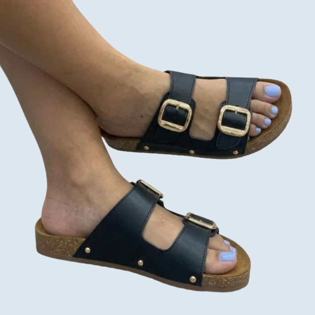 SANDALIA CANOA SUECA DOBLE CAPELLADA CON HEBILLAS