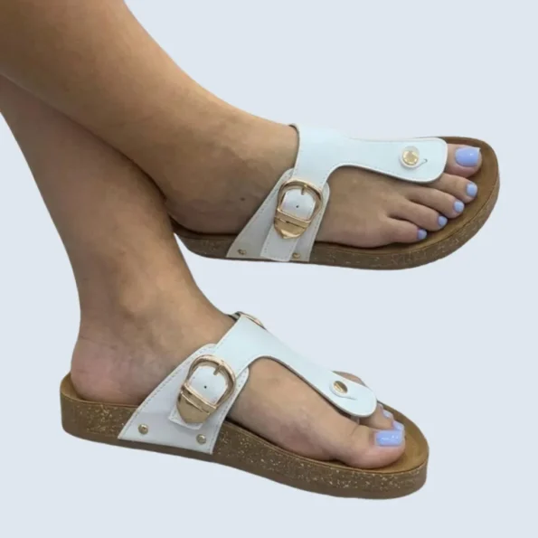 sandalias mujer sandalias canoas SJ2646 blanco 1