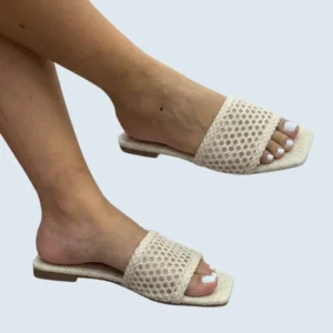 SANDALIA PLANA SUECA CAPELLADA EN MALLA