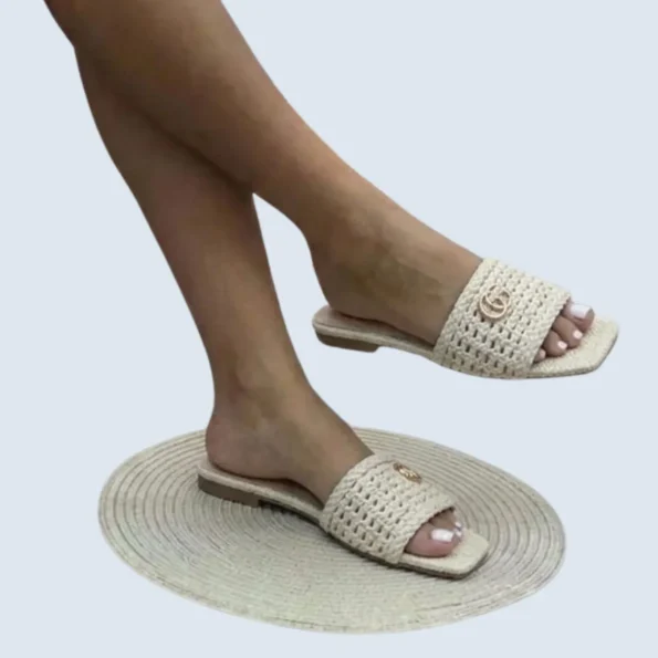 sandalias mujer sandalias planas P2604 beige