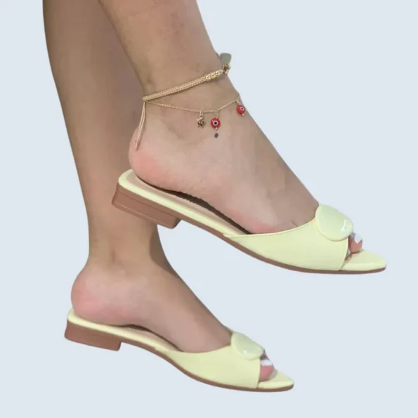 sandalias mujer sandalias planas FB47 amarillo