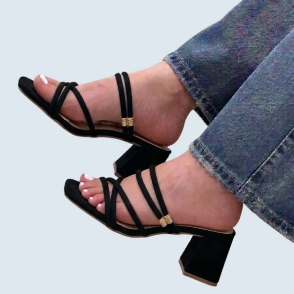 sandalias mujer sandalias tacon 52 P1180 negro