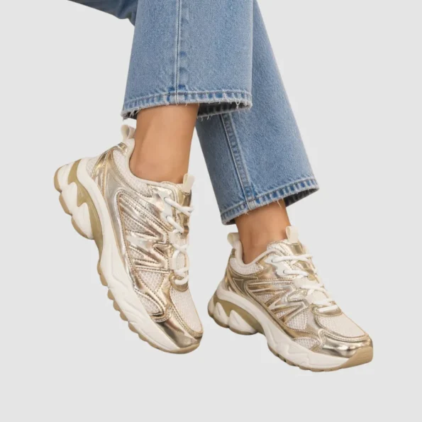 tenis mujer tenis casuales BB010 beige champana