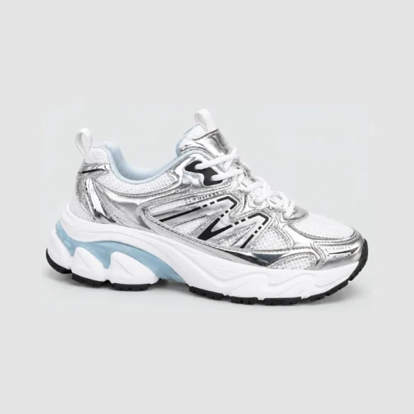 tenis mujer tenis casuales BB010 blanco plata PORTADA