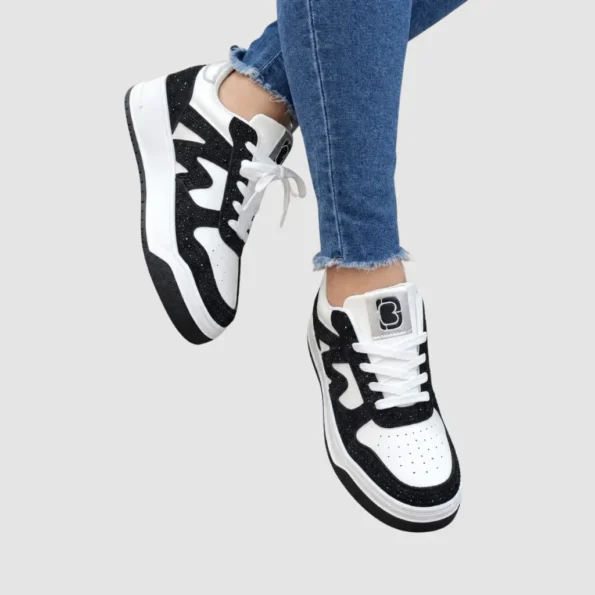 tenis mujer tenis casuales BBI 2 blanco negro