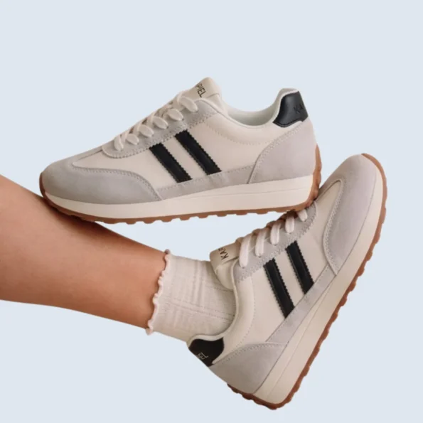 tenis mujer tenis casuales KP19B talco negro 1