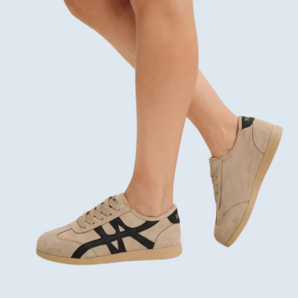 tenis mujer tenis casuales KP32B beige negro