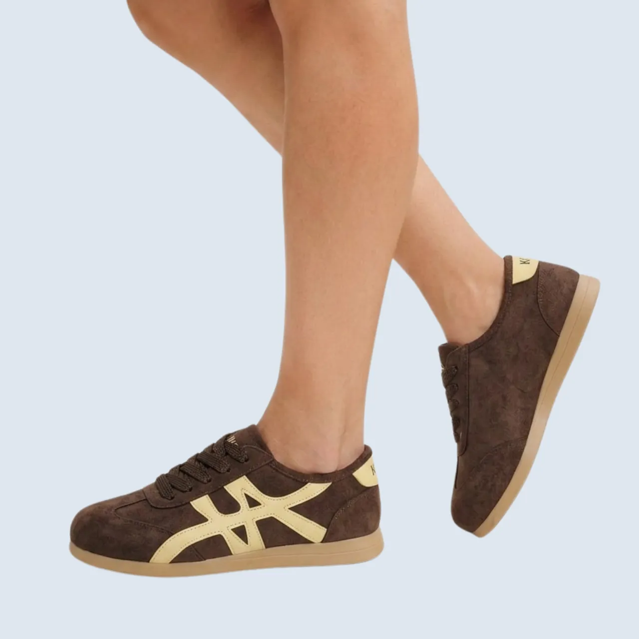 tenis mujer tenis casuales KP32B cafe amarillo