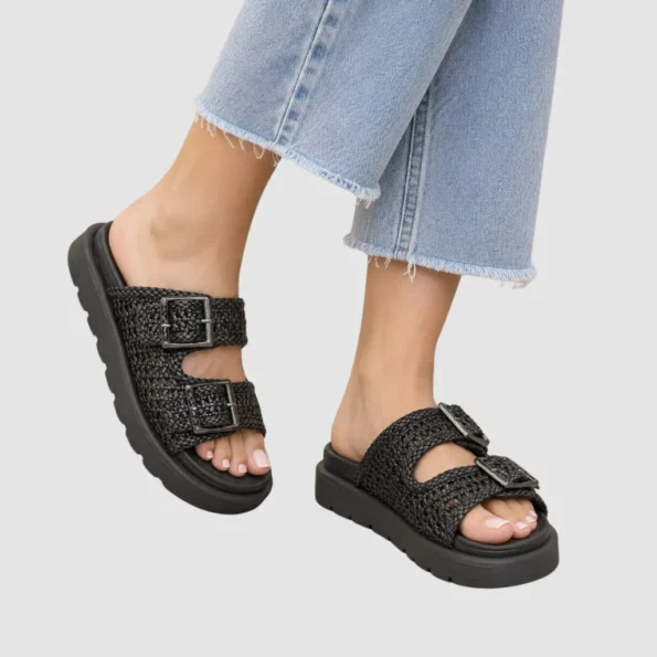 sandalias mujer sandalias canoas ANY082 negro