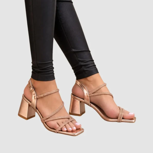 sandalias mujer sandalias tacon 512 P623 oro rosa