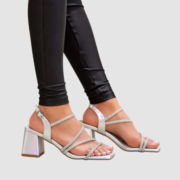 sandalias mujer sandalias tacon 512 P623 plata