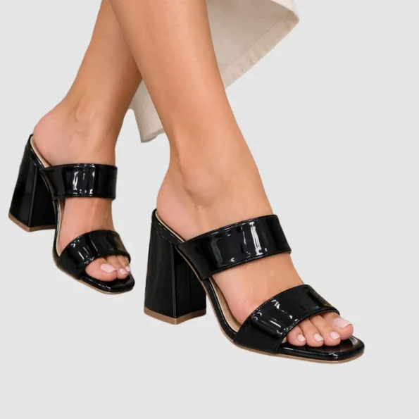 sandalias mujer sandalias tacon 712 LM126 negro charol
