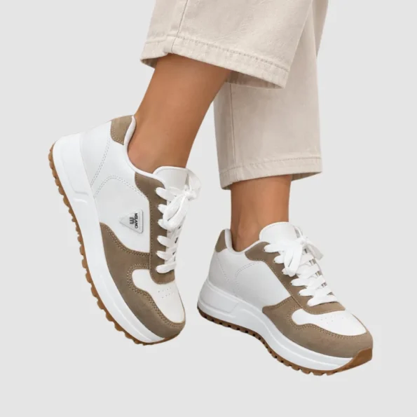 tenis mujer tenis casuales U1518 talco camel