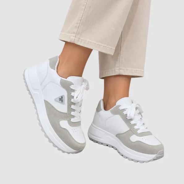 tenis mujer tenis casuales U1518 talco gris