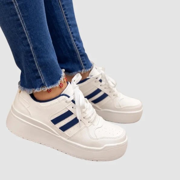 tenis mujer tenis clasicos U1168 blanco azul