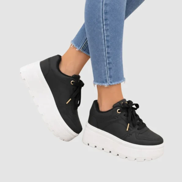 tenis mujer tenis suela alta HM656 negro