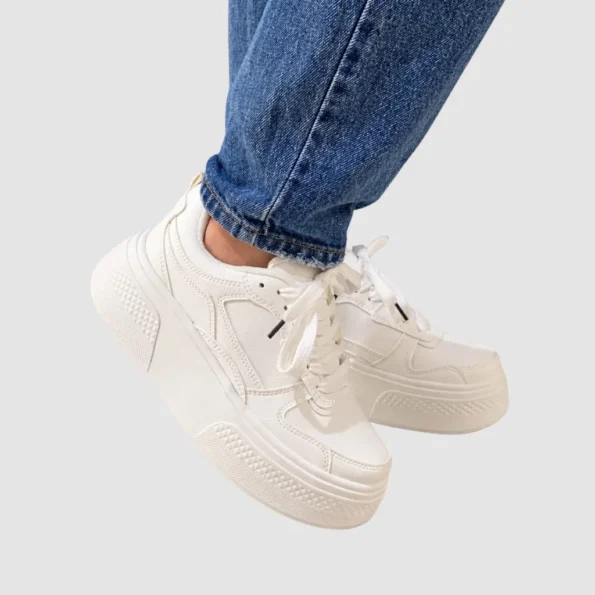 tenis mujer tenis suela alta U1100 blanco